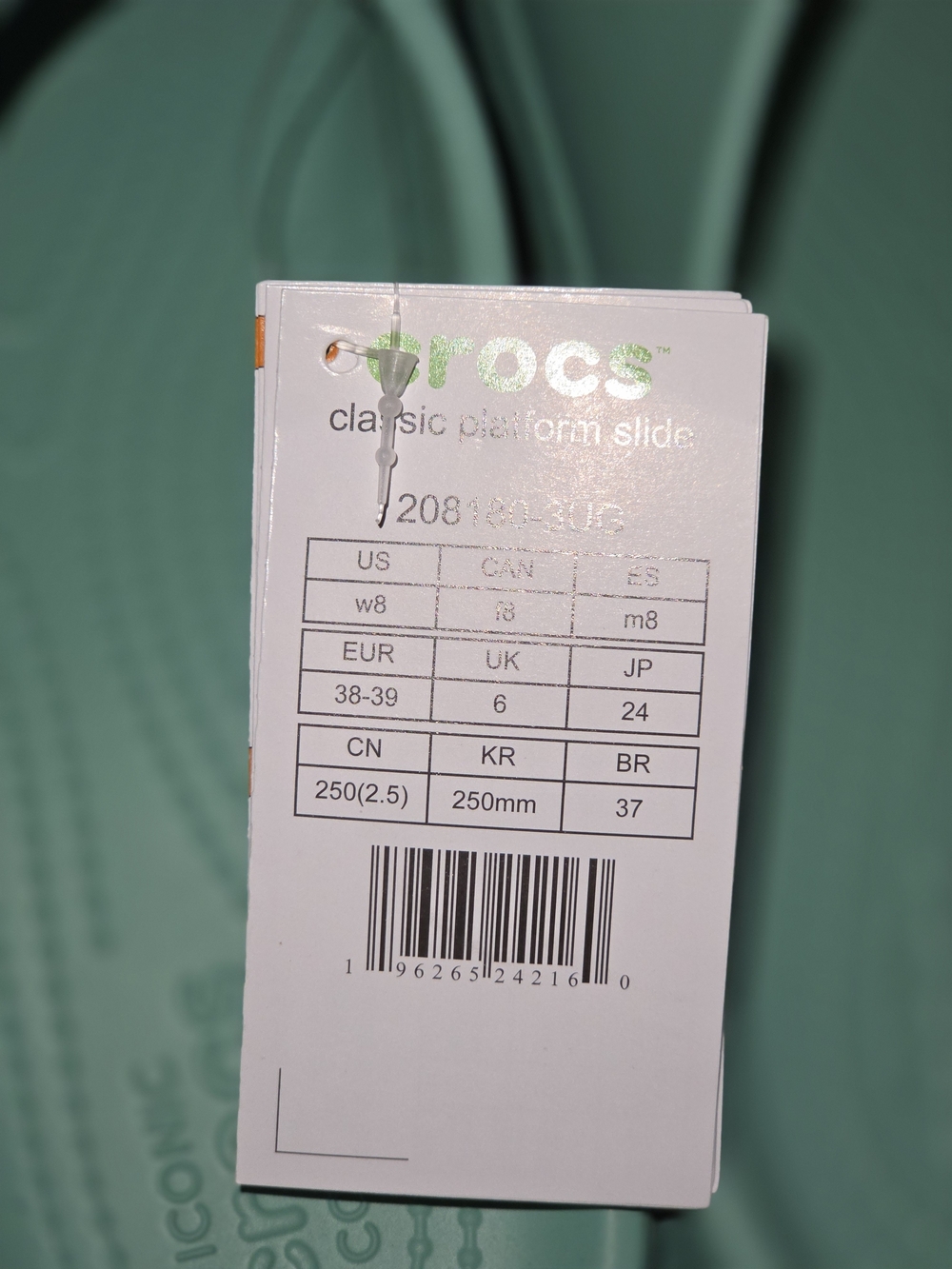 CROCS Classic Slide Sandals - Seafoam - Picture 2 of 7